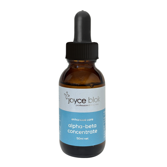 Product shot of a Joyce Blok 50ml Alpha Beta Concentrate bottle