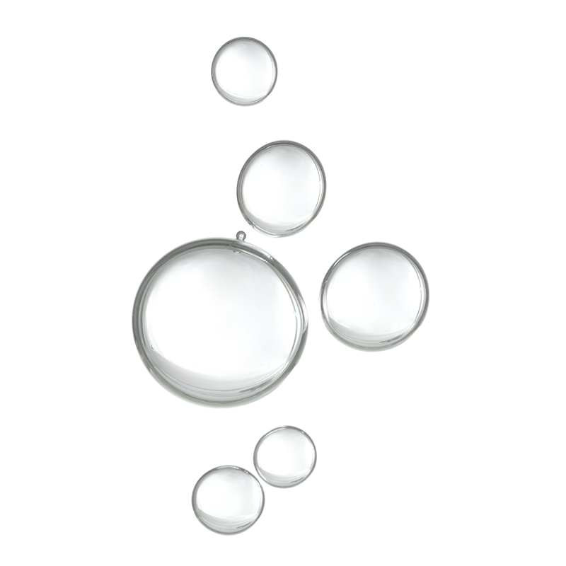 clear serum droplets on white background